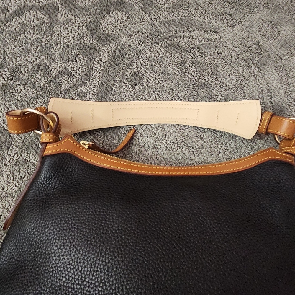 Dooney & Bourke Handbag #7L960 - Black / Brown - Pebble Leather - Picture 6 of 13